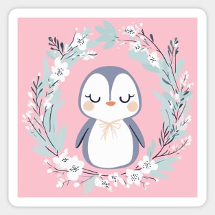 Boho Kawaii Penguin – Cozy Winter Animal Aesthetic Sticker